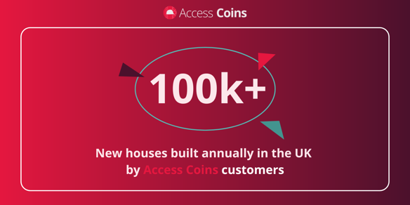 100k+ new houses built annually in the UK by Access Coins customers