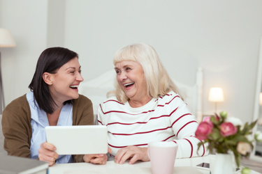 Care worker with an older person