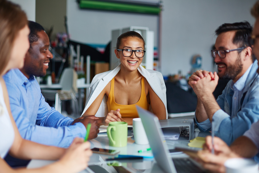 people discussing care compliance in an office