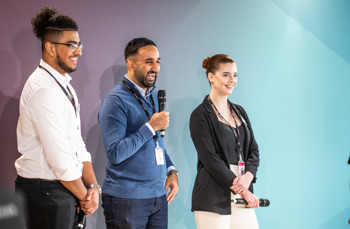 Access employees giving presentation