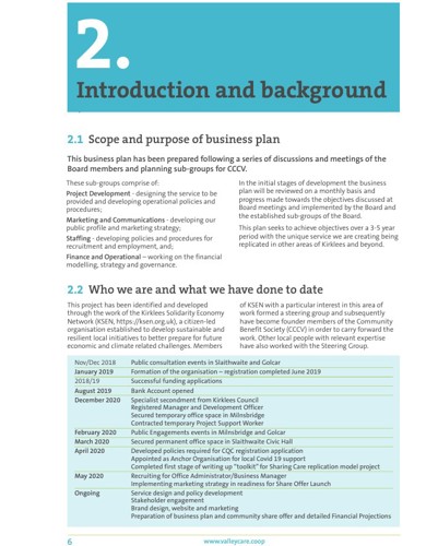 Colne Valley cooperative's business plan example