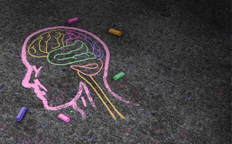 image of a chalk drawing of a head to show the importance of improving wellbeing