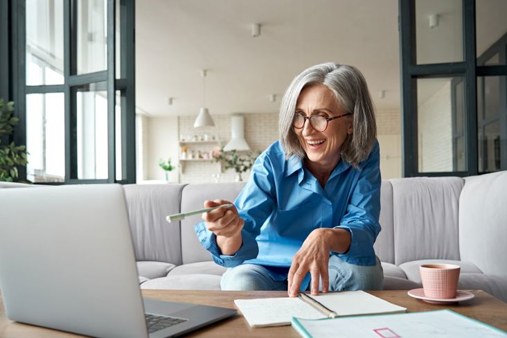 woman using a laptop