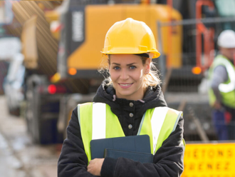 lady in construction