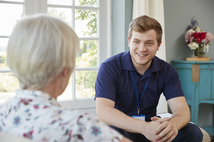 care worker with senior lady