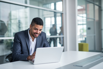 Man using a laptop