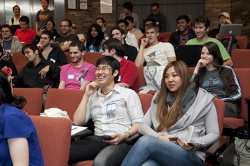 University students attending a seminar.