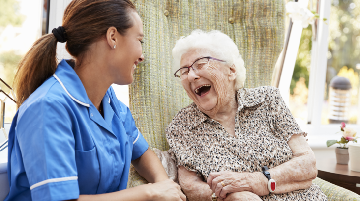 care worker with an old lady