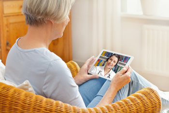 Image of lady on a virtual call