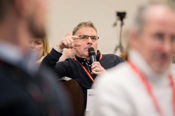 An audience member asking a question about SEN.