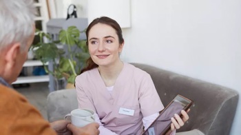 Nurse showing what is telecare