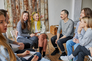 A photo to show a group of young people involved in social prescribing because of INTs