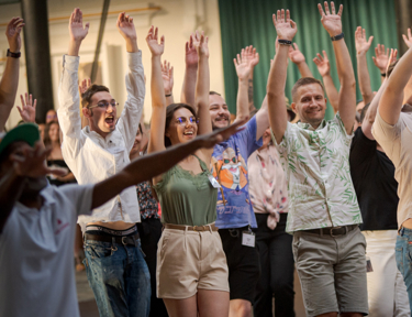 Access employees cheering