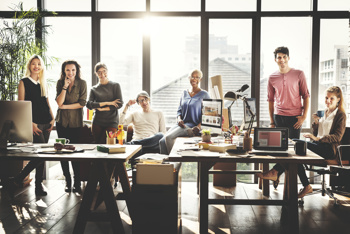 Staff in a meeting room