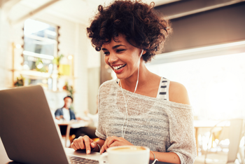 Woman using laptop