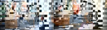 Image of typical day in the office with employees