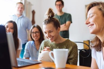 flexible benefit allowance lady happy with friends