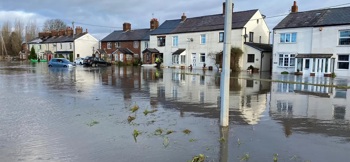 Flooding in a UK town.