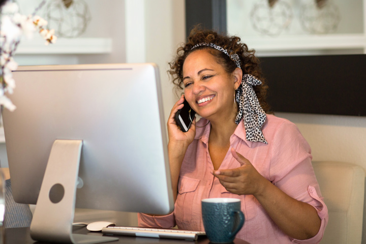 woman talking on the phone