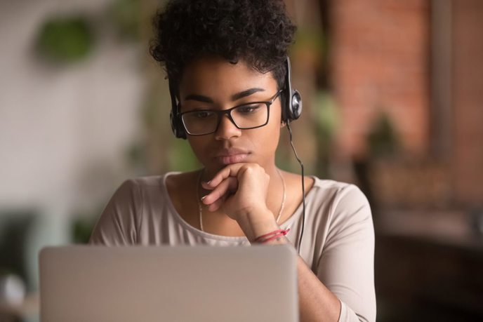 person looking at a computer