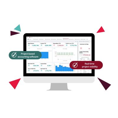 Project accounting software on screen